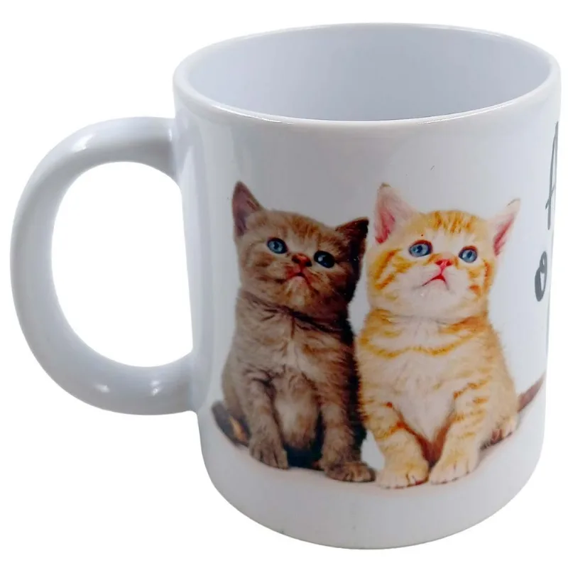 Caneca Amo Meu Gato 300ml em Cerâmica Sude