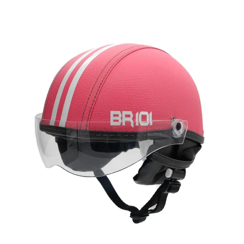 Capacete Coquinho Scooter Elétrica Bike Rosa Viseira