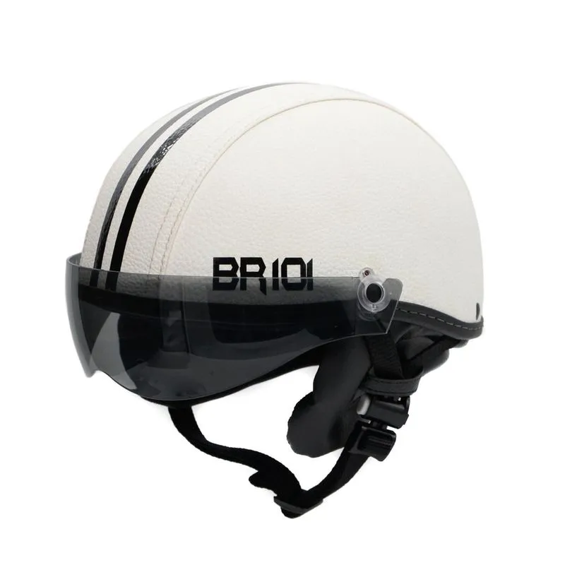 Capacete Coquinho Scooter Elétrica Bike Branco Viseira