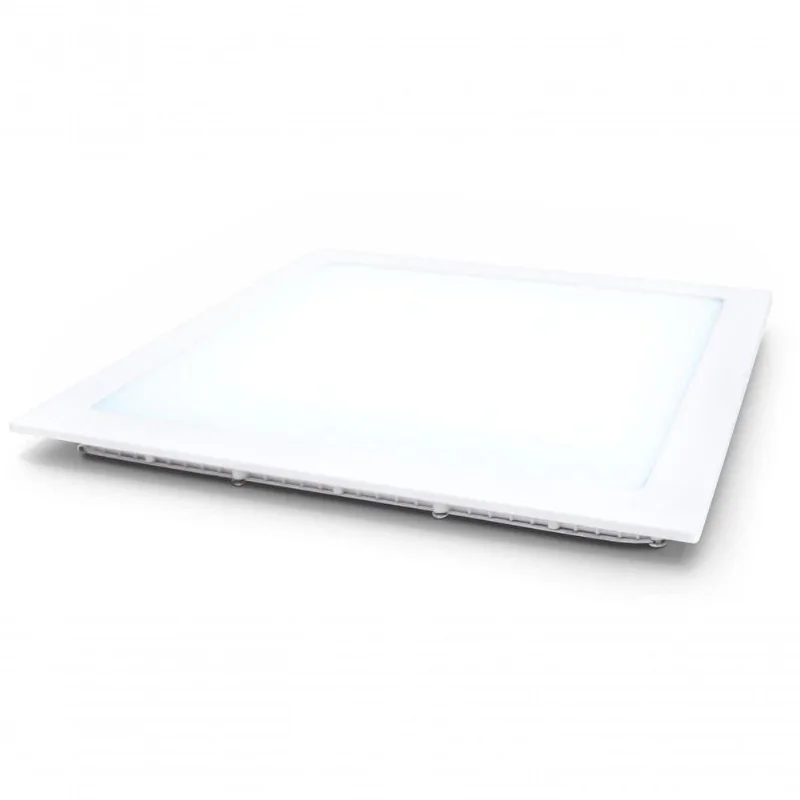 Plafon LED Quadrado Embutir 18W com LED Integrado Branco Santa Fé Macas 22CM