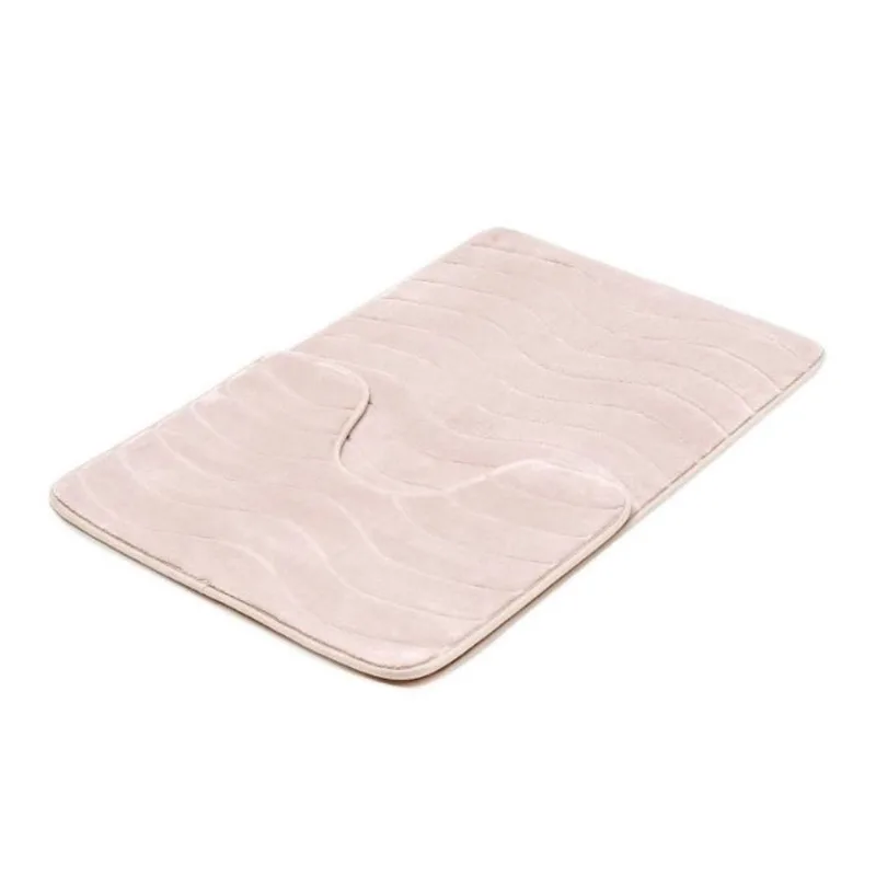 Kit Tapetes Soft Para Banheiro Xadrez Design 02 Peças