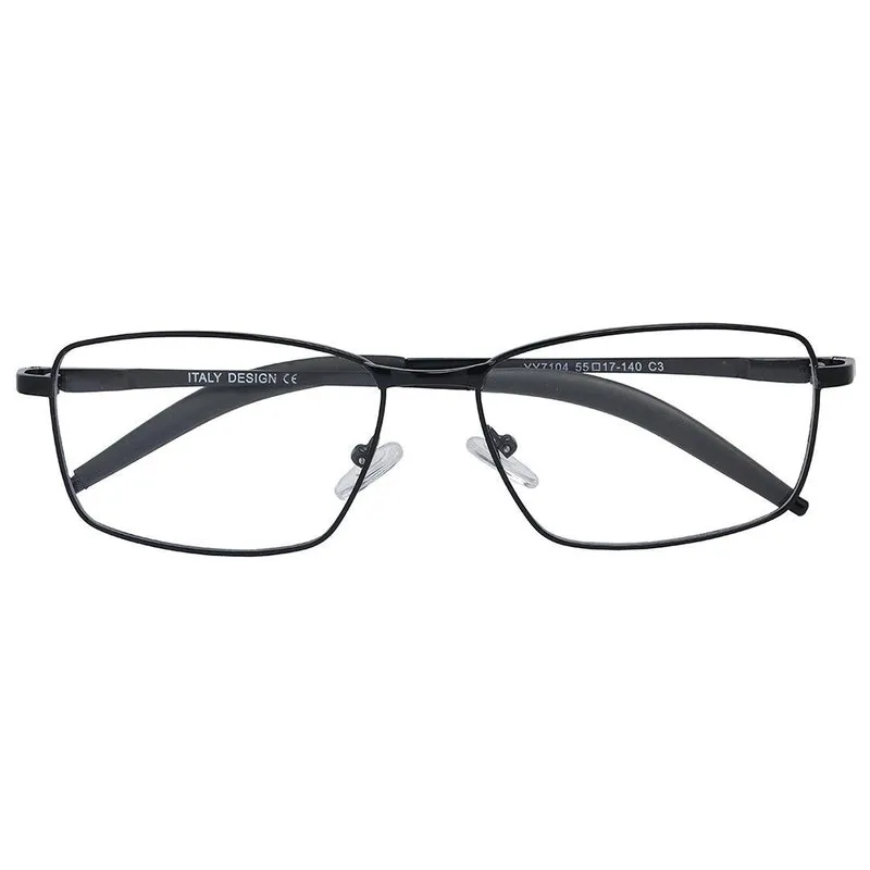 Armação Para Óculos Grau Masculino Casual Metal Preto 7104