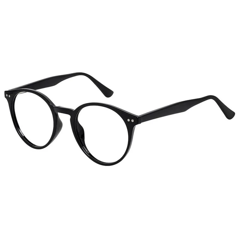Armação Óculos De Grau Redondo Vintage Masculino Preto 3346