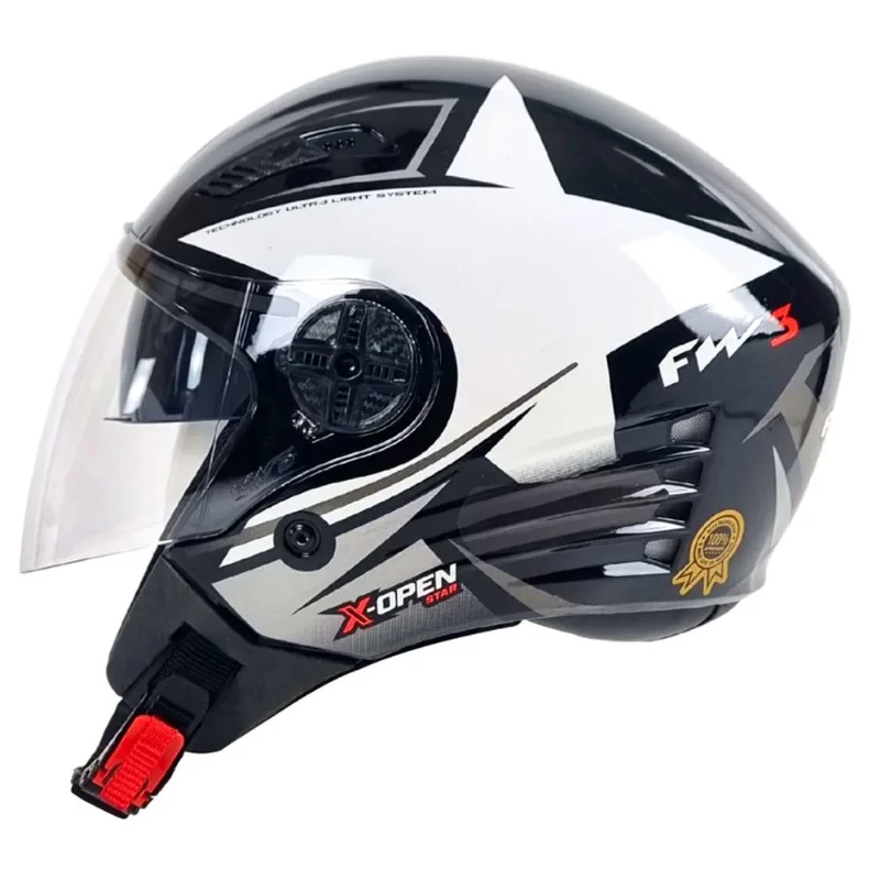 Capacete FW3 X Open UP Star Preto Grafite Prata 56