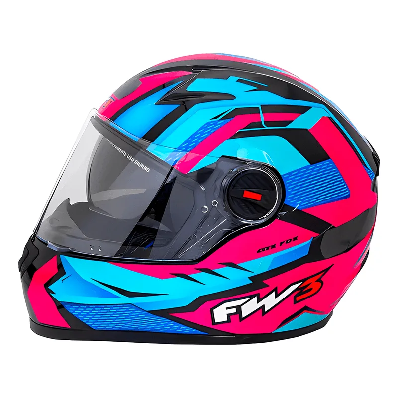 Capacete FW3 GTX Fox Rosa Azul 58