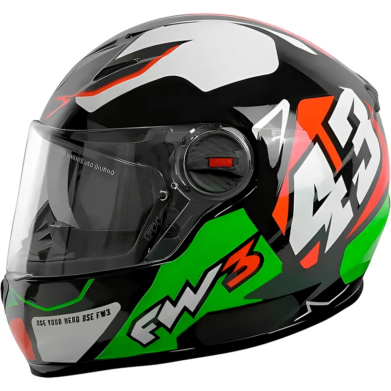 Capacete FW3 GTX 43 Vermelho Verde 58