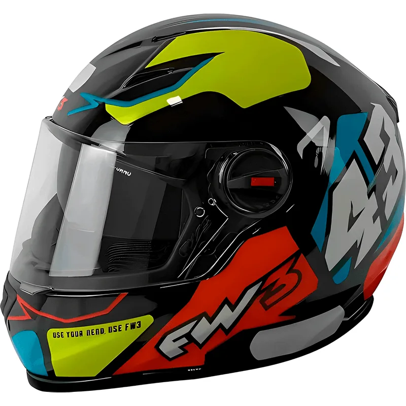 Capacete FW3 GTX 43 Amarelo Azul 60