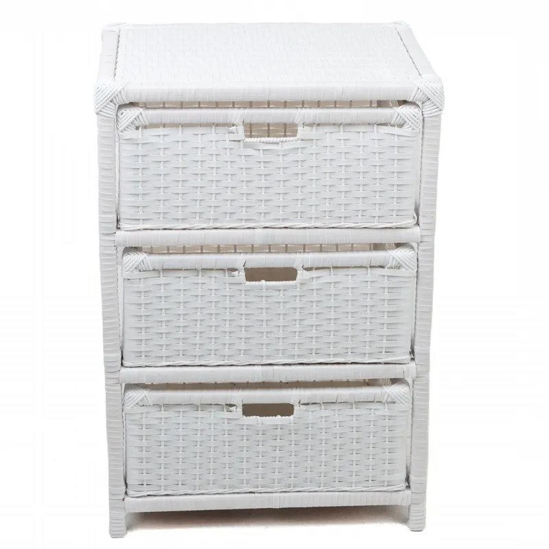 Gaveteiro Fibra Sintética 3 Gavetas 44x32x65 Branco