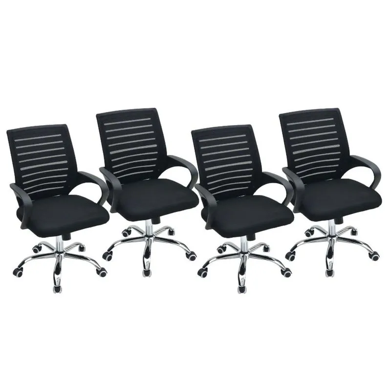 Conjunto 4 cadeiras de escritório Diretor Reclinável Spike - Travel Max