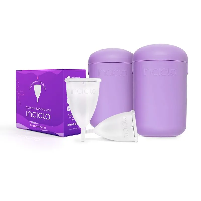 null 1 Coletor A + 1 Coletor Teen Kit 2 Coletores Menstruais Inciclo + 2 Cápsulas Esterilizadoras 1 Coletor A + 1 Coletor Teen