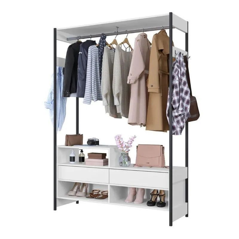 Closet Madrid 2 Gavetas Arte Moveis Branco