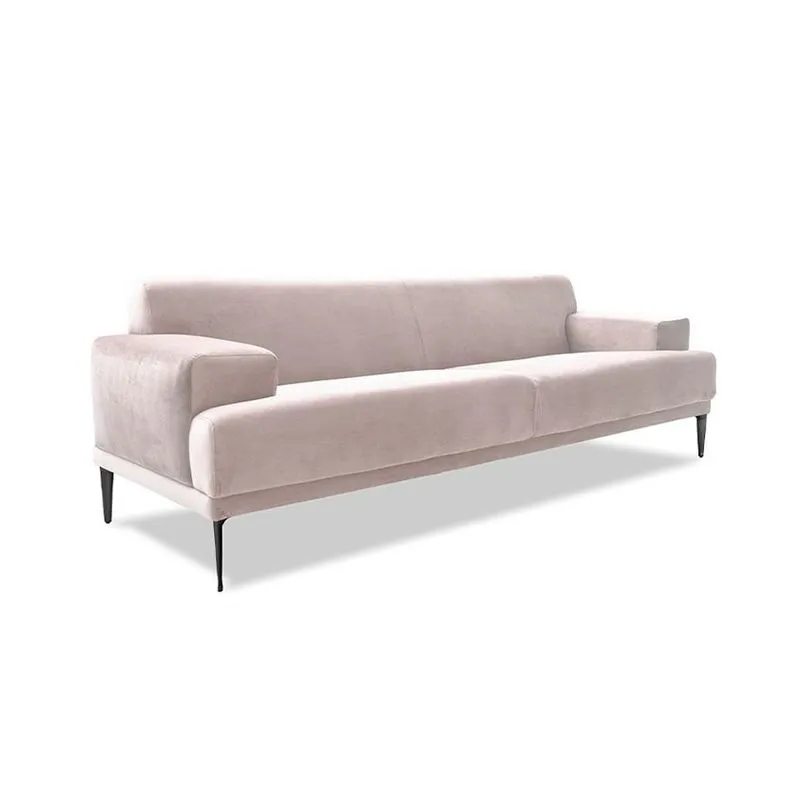 Sofá 4 Lugares Vito Veludo Bege 250 cm