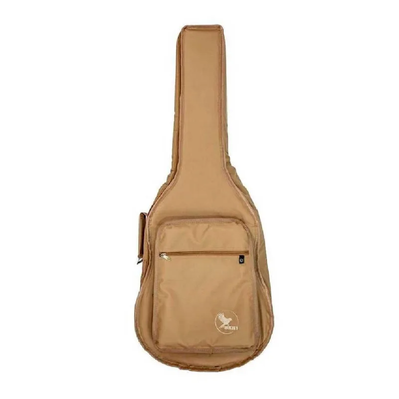 Capa Violao Folk Extra Bolso Cargo - Nylon 600 - Bege Bk