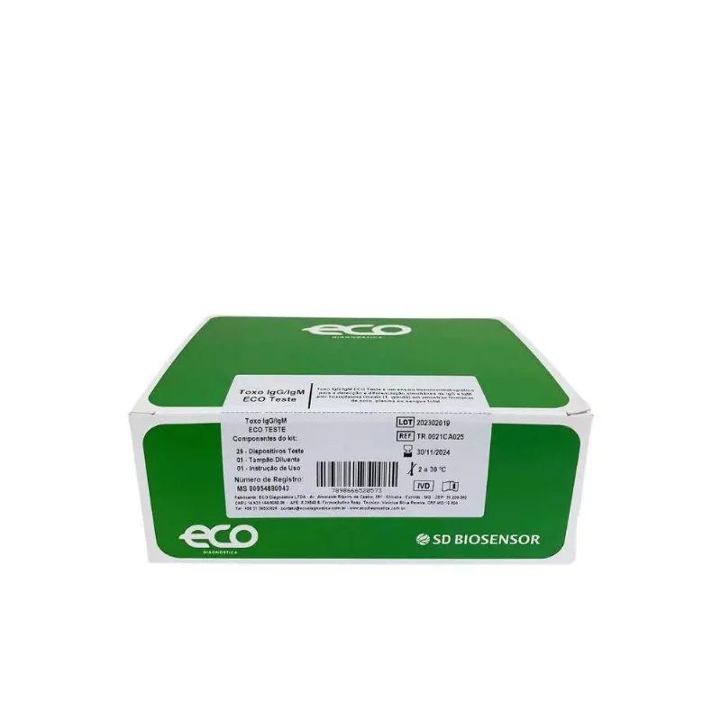 Teste Toxoplasmose Igg/igm Kit Com 25 Testes Eco