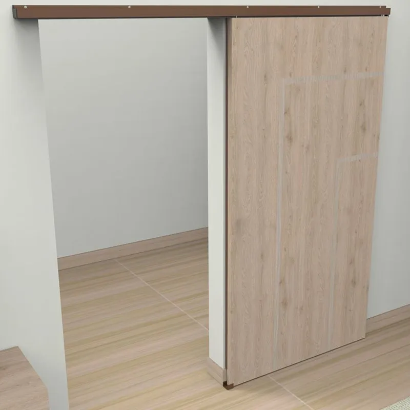 Suporte Para Porta De Correr 10x200cm Com Arremate 235 Evolution Rodinato Marrom