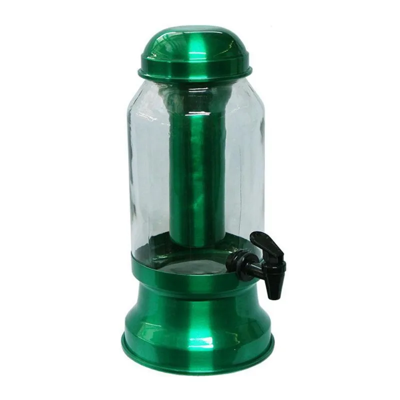 Suqueira Barrica Vidro 3,2l Com Porta Gelo Verde + Gastrobel