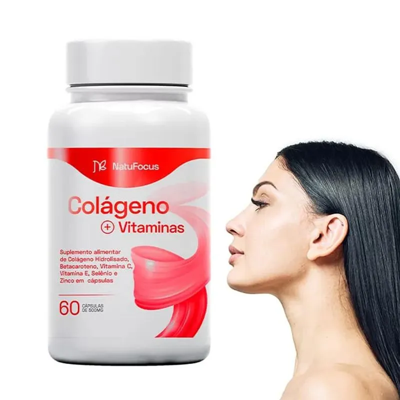 Colágeno + Vitaminas 60 Cápsulas 500mg - Natufocus