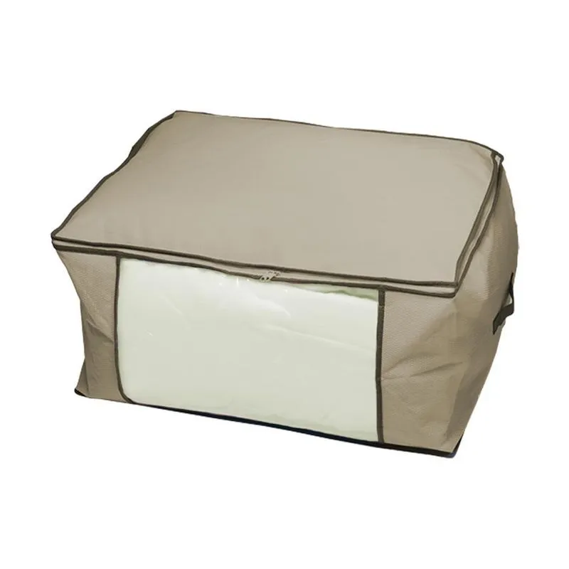 Saco Organizador Premium Closet Edredon Com Ziper G - Bege