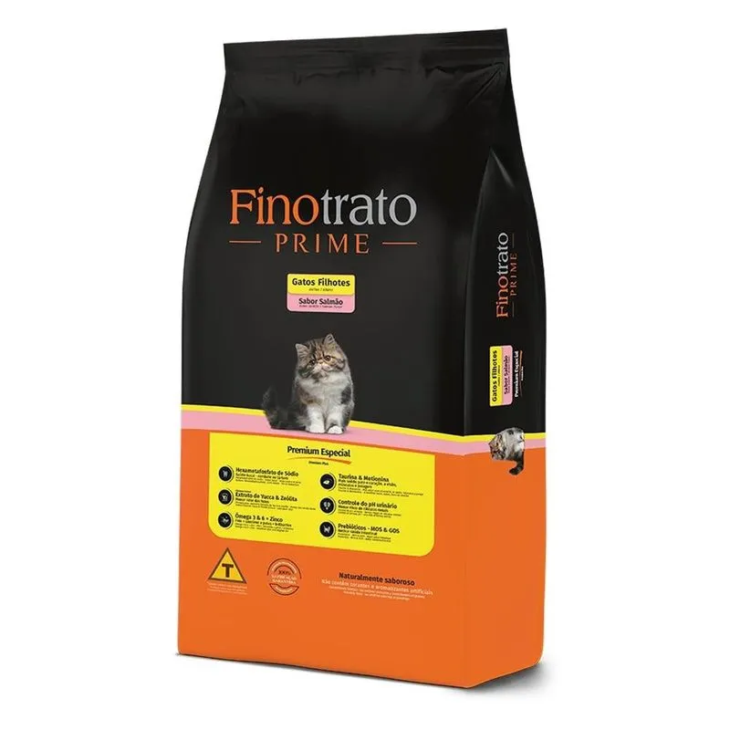 Ração Seca Finotrato Prime Salmão para Gatos Filhotes - 10,1 Kg