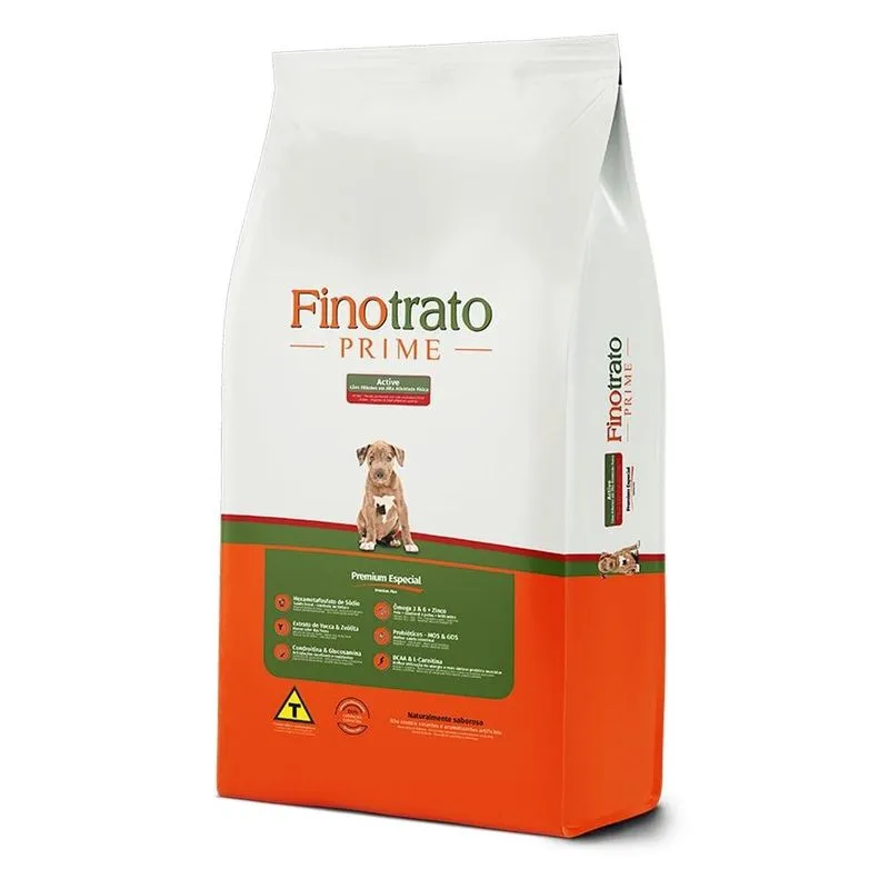 Ração Seca Finotrato Prime Active para Cães Filhotes - 15 Kg