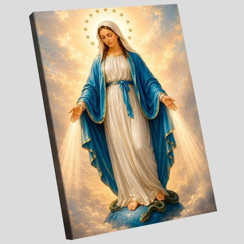 Quadro Decorativo Maria Vencendo O Pecado Retangular 180x105cm Em Canvas Br Artes