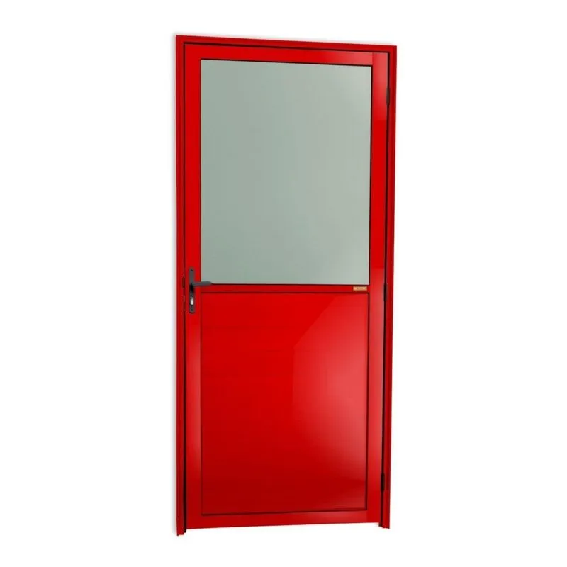 Porta Meia Lambril Meia Vidrão Super 25 Vidro Boreal Abertura Esquerda Vermelho Brimak Vermelho