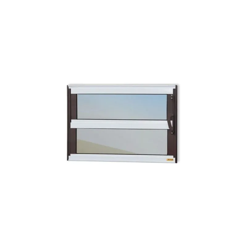 Janela De Alumínio Basculante 40x120cm Vidro Espelhado Elite Brimak Mix Corten Mix Corten