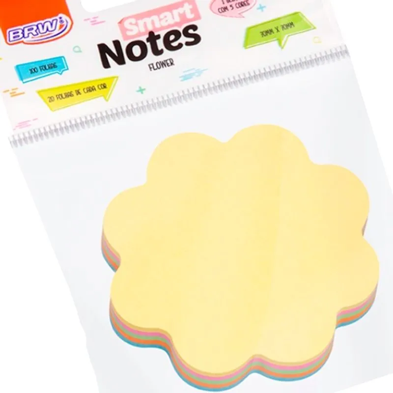 Bloco de notas adesivas Smart Notes Flor cores Pastel brw