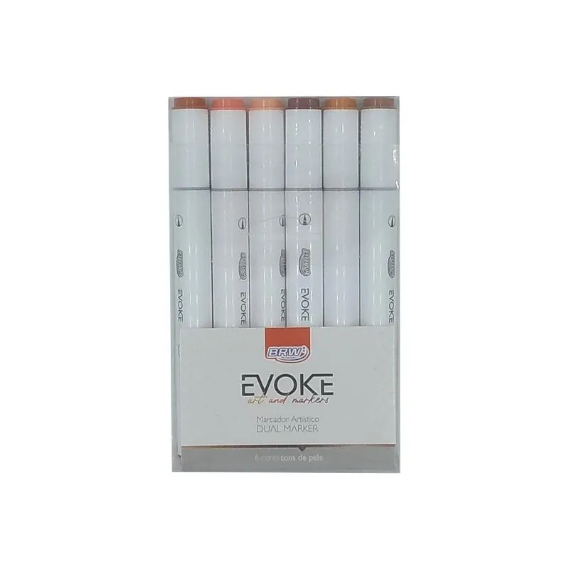 Marcador Artístico Brw Evoke Dual Marker Tons De Pele Com 6
