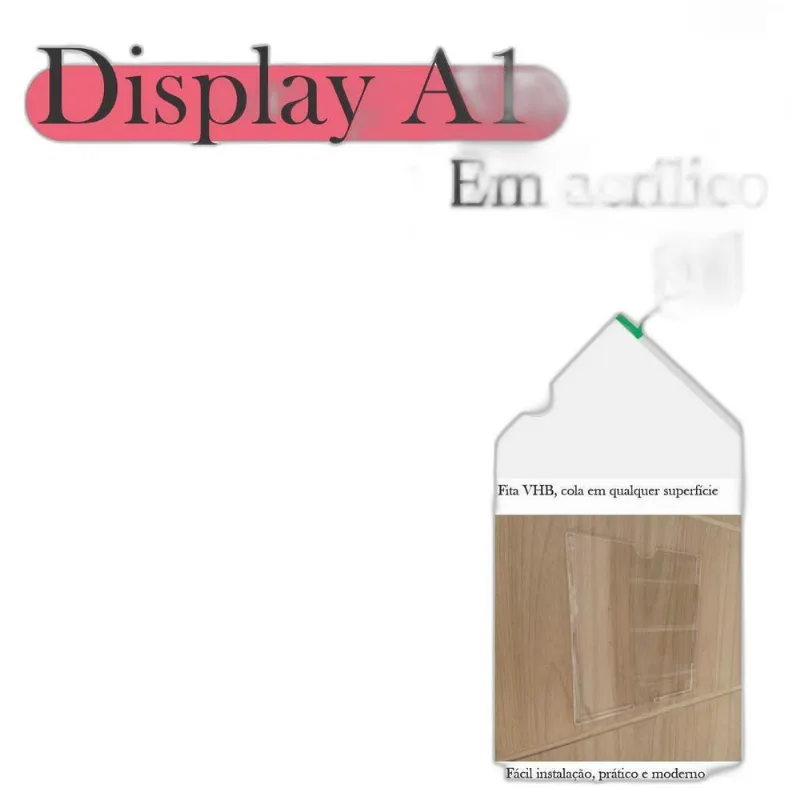 2 Display Parede Quadro Avisos Porta Folhas A1 Acrílico Vert