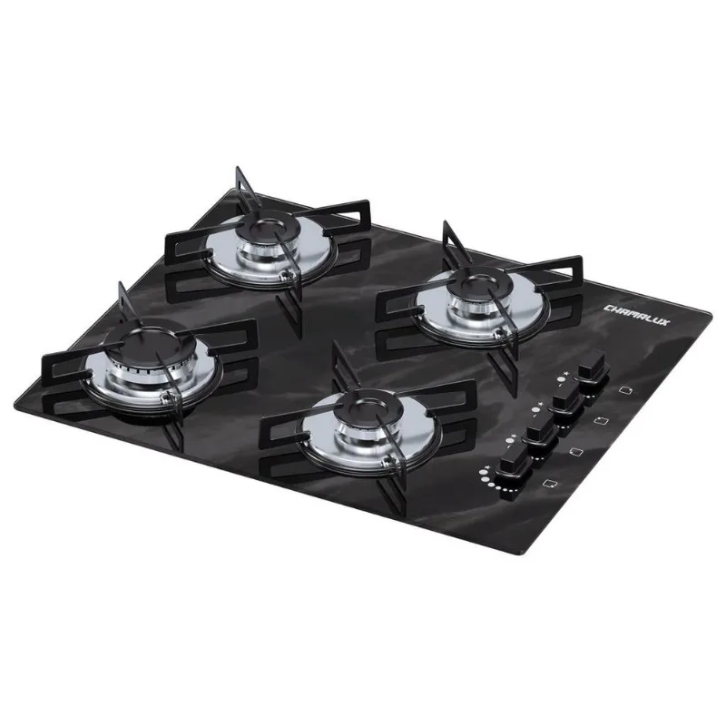 Cooktop 4 Bocas Chamalux Ultra Chama Bivolt Marmore Preto