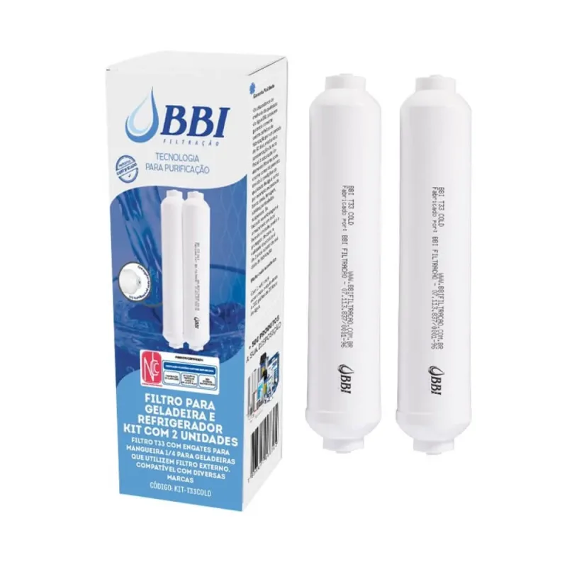 Kit 2 Refil Filtro Externo Geladeira Refrigerador T33 BBI Compatível Com Samsung LG Brastemp - Loja de filtros de água | Refis para purificadores | Superfilter