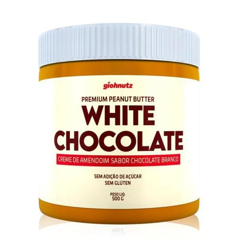 Pasta De Amendoim Premium White Chocolate 500grs - Giohnutz