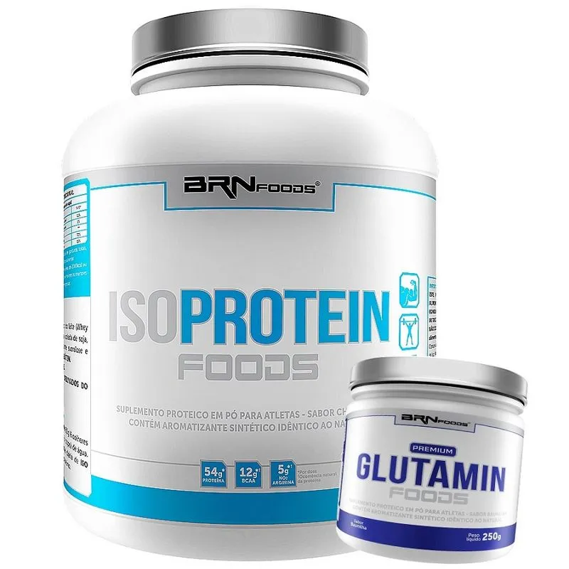 Kit Academia Whey Protein Rapida Absorção Isolado Soro do Leite pote 2kg + Glutamina pote 250g - Promoção