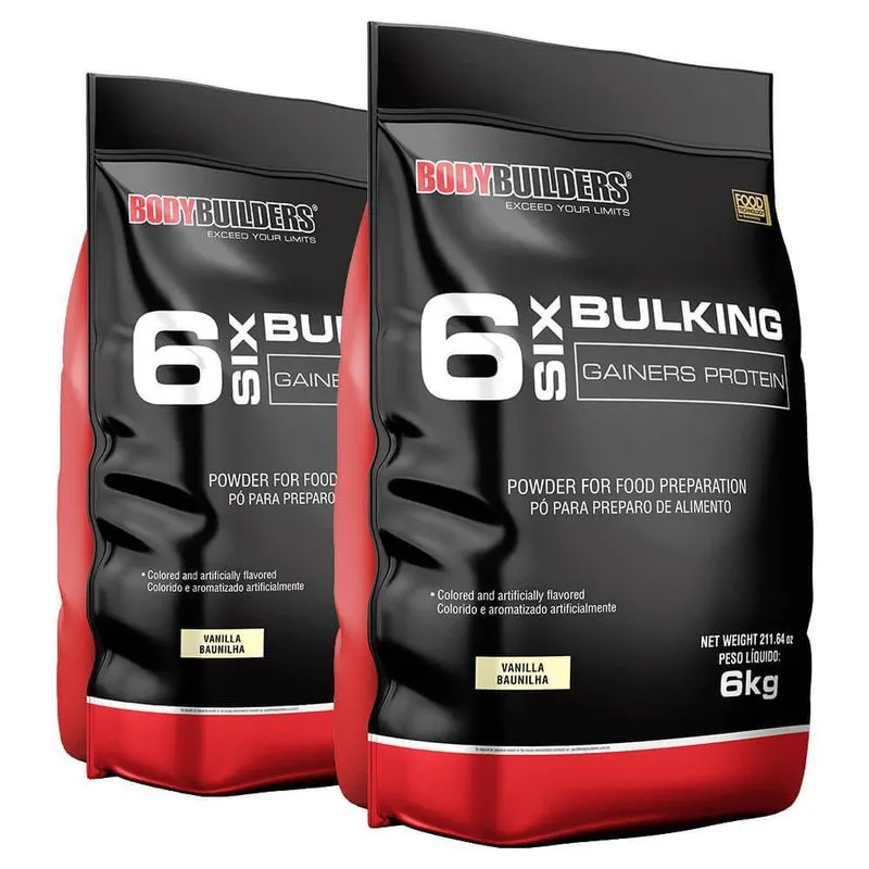 Kit 2X 6 Six Bulking 6Kg Baunilha Bodybuilders