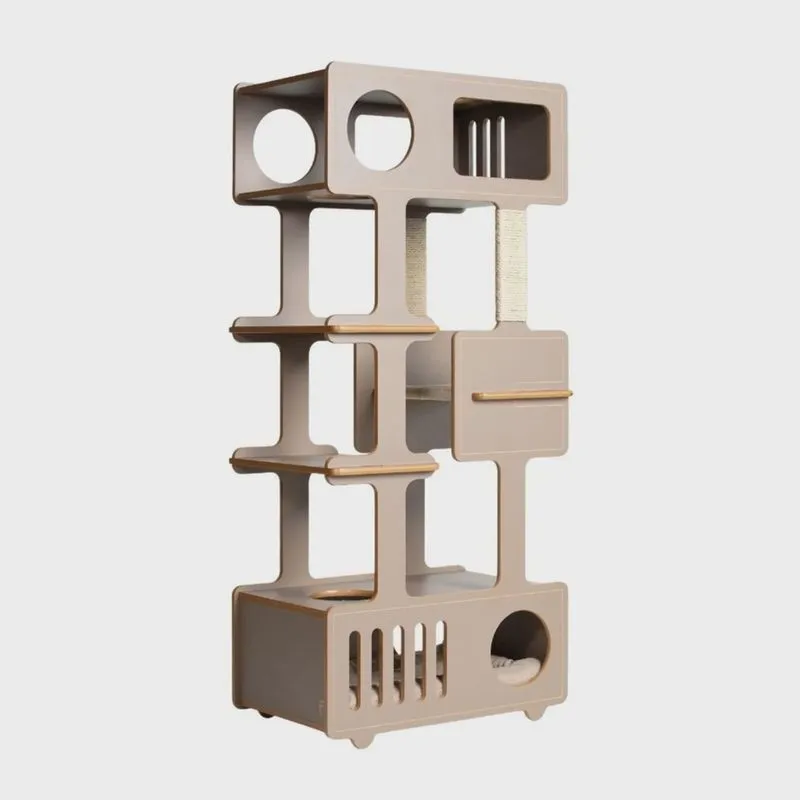 Torre para Gatos Tom - 1 Prateleira de Sisal 70cm de comprimento, 43cm de largura e 153cm de altura