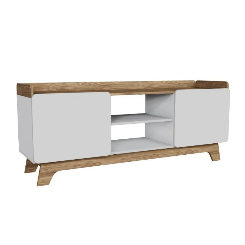 Rack Para Tv Até 65'' Com 2 Portas 150cm John - Branco