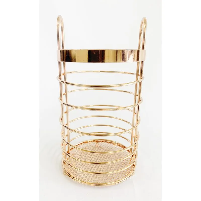 Porta Talher Escorredor De Metal Rose Gold