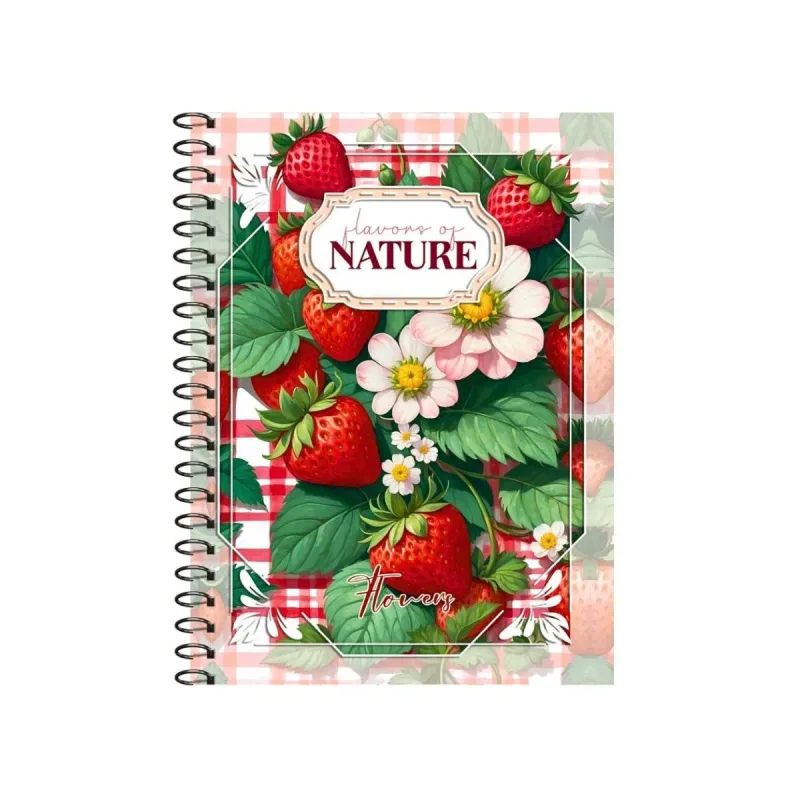 Caderno Maxima Universitario Espiral Capa Dura 160 Folhas Flowers C/4 Unidades