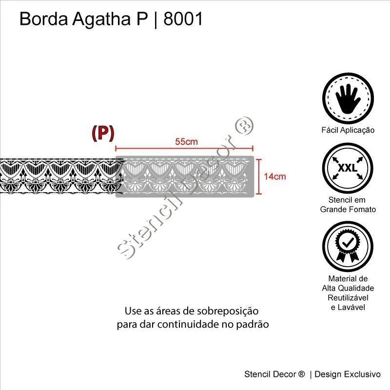 Stencil De Borda Aghata 55cm