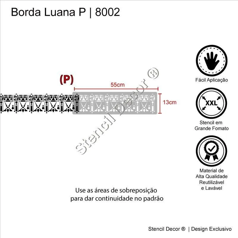 Stencil De Borda Luana 55cm