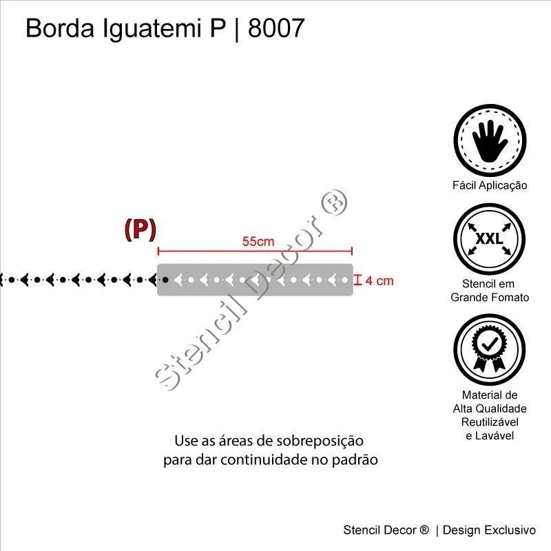 Stencil De Borda Borda Iguatemi 55cm