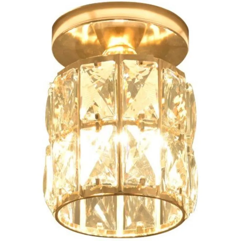 Lustre Plafon 18,5Cm Luminária Teto Dourado E27 Gimpo