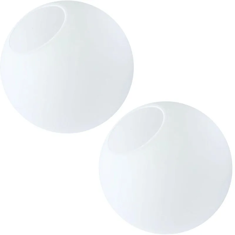 2 X Globos Vidro 12cm Esfera Bola Jabuticaba Branco Fosco