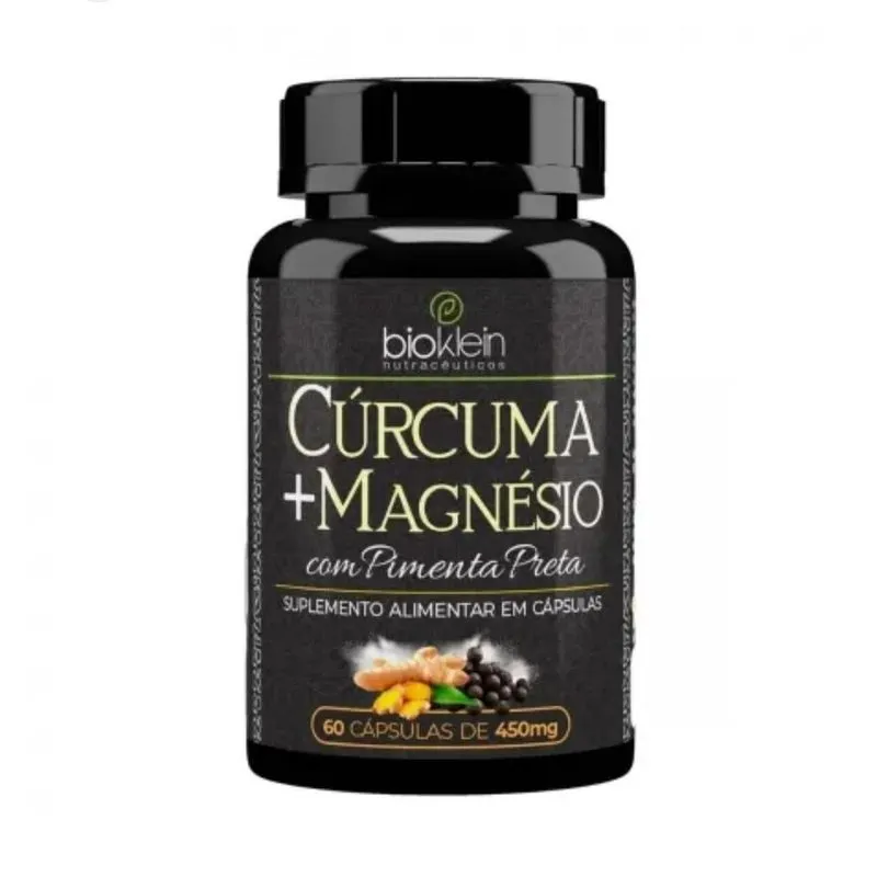 Cloreto De Magnésio Com Curcuma 60 Caps 450mg Bioklein