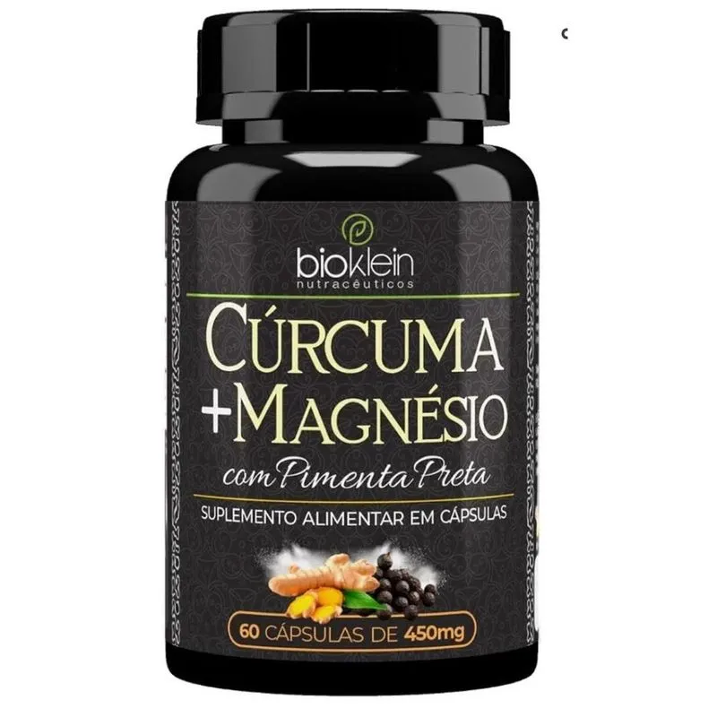 Curcuma Com Magnesio E Pimenta Preta 60 Capsulas 450Mg