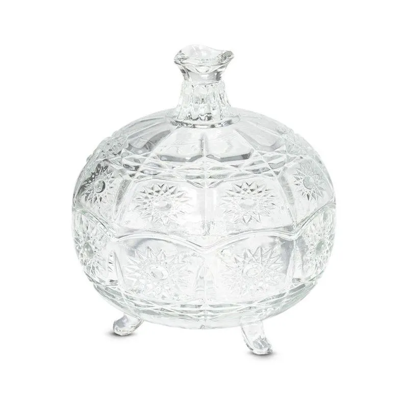 Bomboniere De Vidro Bohemia 390 Ml 12,5x12,5x11,5 Cm