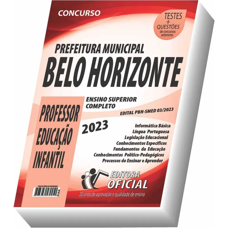 Apostila Pbh Belo Horizonte Professor Para Educação Infantil