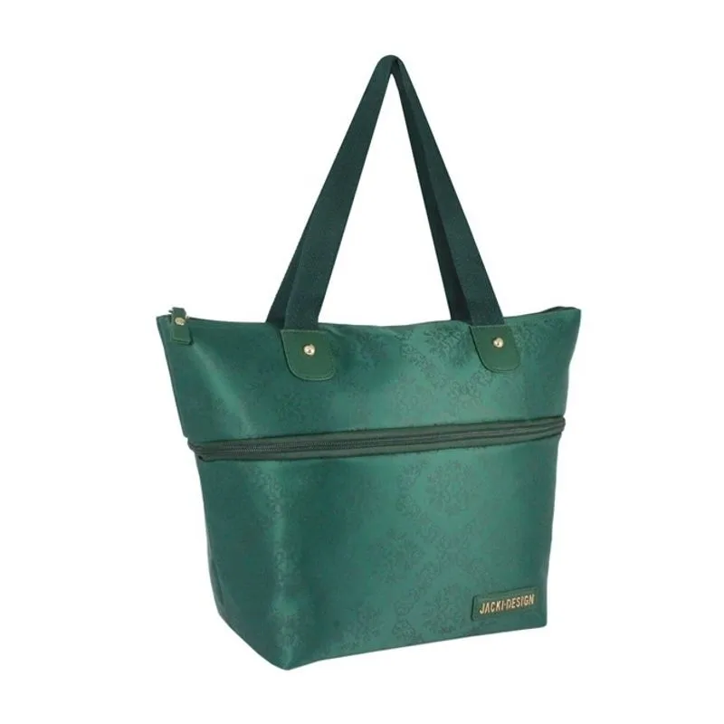 BOLSA SHOPER FEMININA EXPANSIVEL COM ALÇA PARA OMBRO PASSEIO TRABALHO VIAGEM jACKI DESIGN DAMASCO