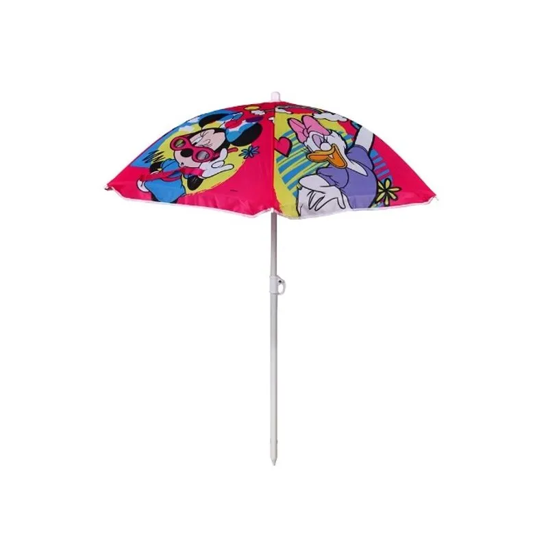 GUARDA SOL INFANTIL PARA PISCINA E PRAIA DISNEY MINNIE MENINA CRIANÇA 114CM EM POLIESTER COM CABO DE METAL